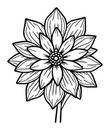 Pixel Flower Colouring Page (Teens, Standard)