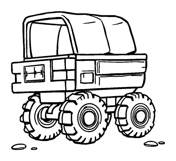 Pixel Mine Cart colouring page — free printable for kids