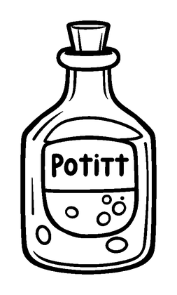 Pixel Potion Bottle Colouring Page (Kids, Standard)
