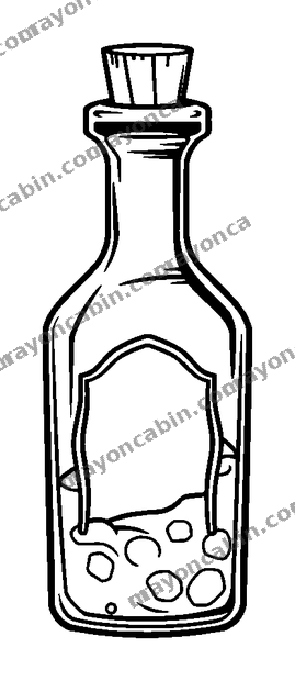 Pixel Potion Bottle colouring page — free printable for teens