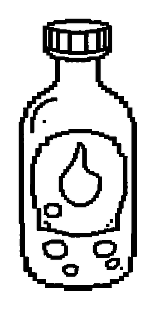 Pixel Potion Bottle colouring page — free printable for toddlers