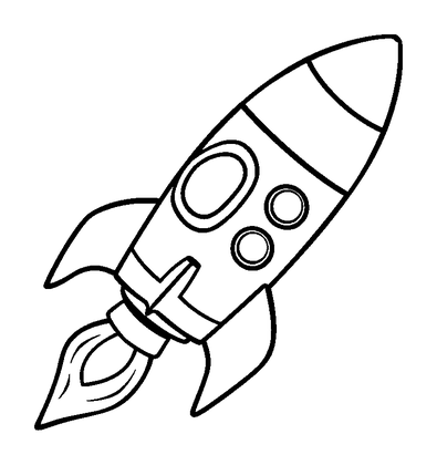 Pixel Rocket Colouring Page (Kids, Standard)