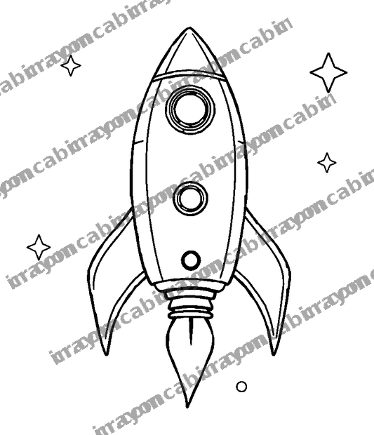 Pixel Rocket colouring page — free printable for teens