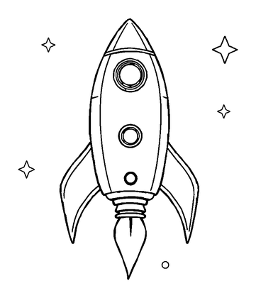 Pixel Rocket Colouring Page (Teens, Standard)