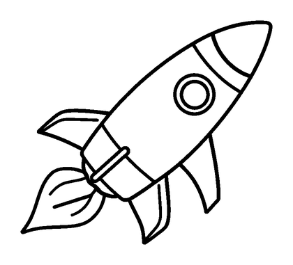 Pixel Rocket Colouring Page (Toddler, Bold & Easy)