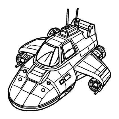 Pixel Spaceship Colouring Page (Teens, Standard)
