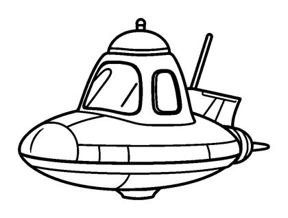 Pixel Spaceship Colouring Page (Toddler, Bold & Easy)