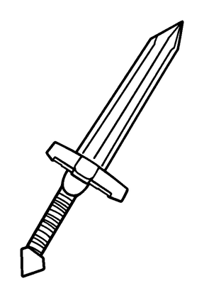 Pixel Sword Colouring Page (Toddler, Bold & Easy)