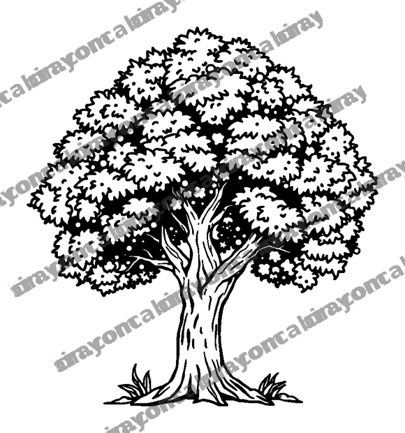 Pixel Tree colouring page — free printable for teens