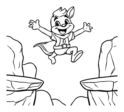 Platform Jumping Hero Colouring Page (Teens, Standard)