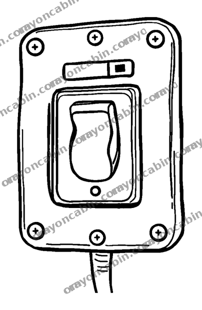 Power Switch colouring page — free printable for teens