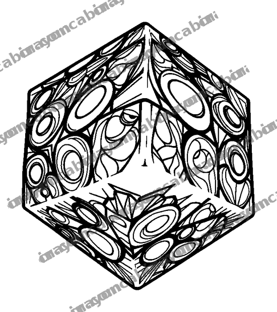 Puzzle Cube colouring page — free printable for teens