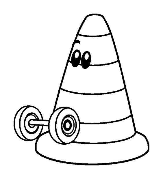 Racing Cone colouring page — free printable for kids