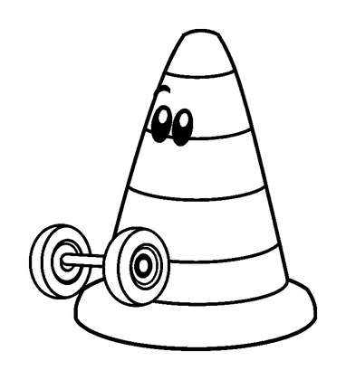Racing Cone Colouring Page (Kids, Standard)