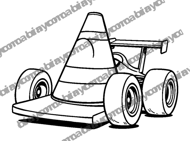 Racing Cone colouring page — free printable for teens