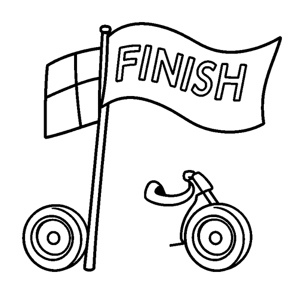 Racing Finish Flag colouring page — free printable for kids