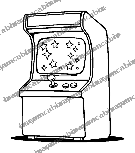 Retro Arcade Machine colouring page — free printable for teens