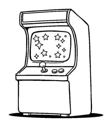 Retro Arcade Machine Colouring Page (Teens, Standard)