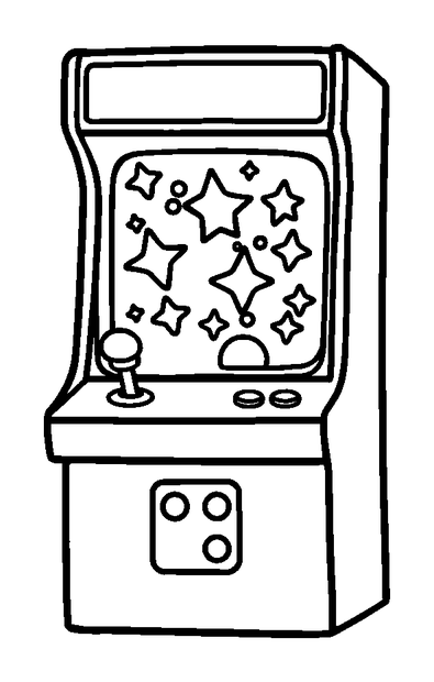 Retro Arcade Machine colouring page — free printable for toddlers