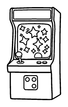 Retro Arcade Machine Colouring Page (Toddler, Bold & Easy)