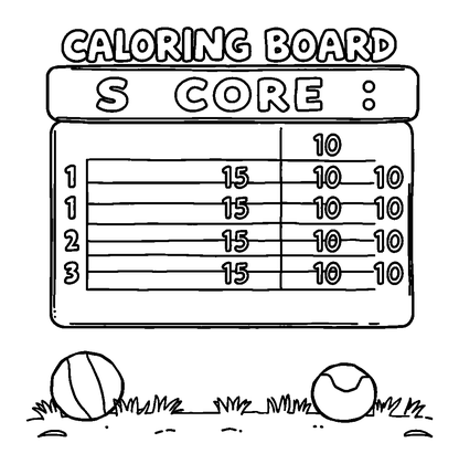 Score Board Colouring Page (Kids, Standard)