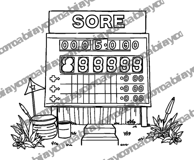 Score Board colouring page — free printable for teens
