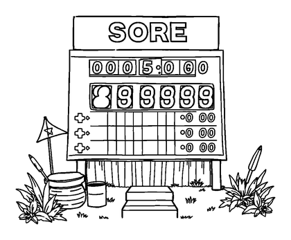 Score Board Colouring Page (Teens, Standard)