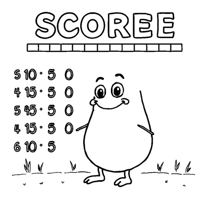 Score Board Colouring Page (Toddler, Bold & Easy)
