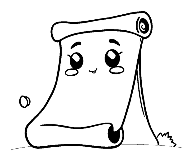 Spell Scroll Game colouring page — free printable for kids