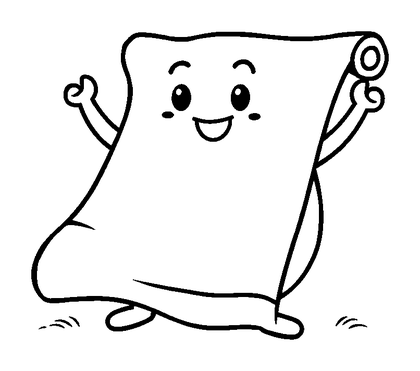 Spell Scroll Game Colouring Page (Toddler, Bold & Easy)