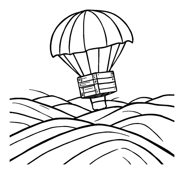 Supply Crate Drop colouring page — free printable for kids