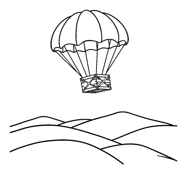Supply Crate Drop colouring page — free printable for toddlers