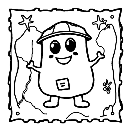 Treasure Map Colouring Page (Toddler, Bold & Easy)