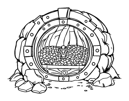 Treasure Vault Colouring Page (Teens, Standard)