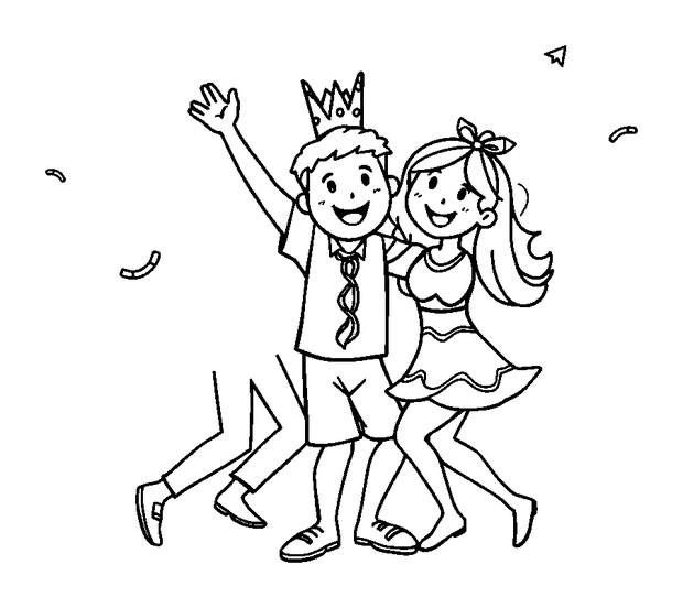 Victory Dance Celebration colouring page — free printable for kids