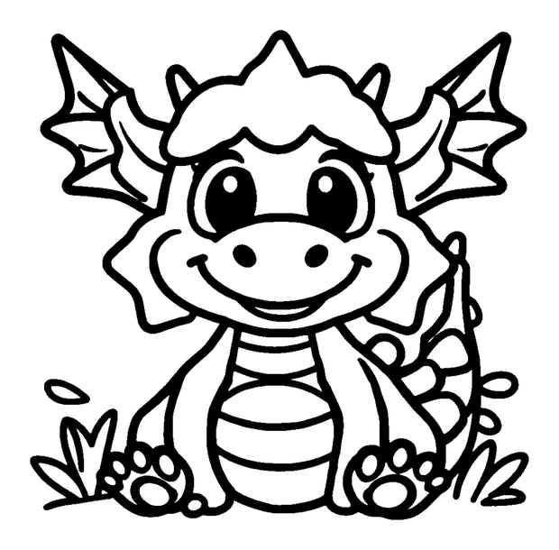 Video Game Dragon colouring page — free printable for kids