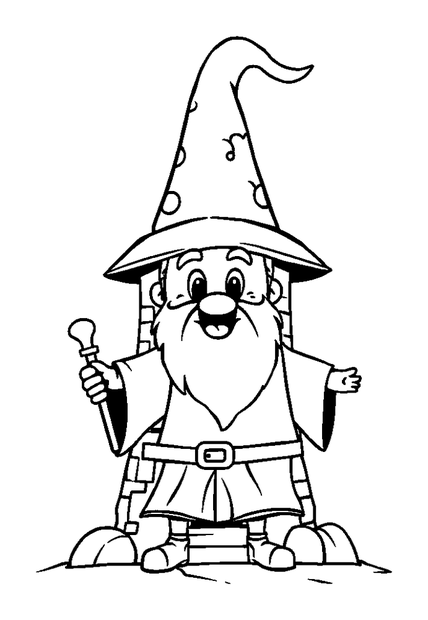 Wizard Tower Quest colouring page — free printable for kids