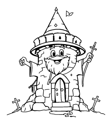Wizard Tower Quest Colouring Page (Teens, Standard)