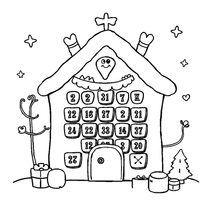 Advent Calendar Colouring Page (Kids, Standard)