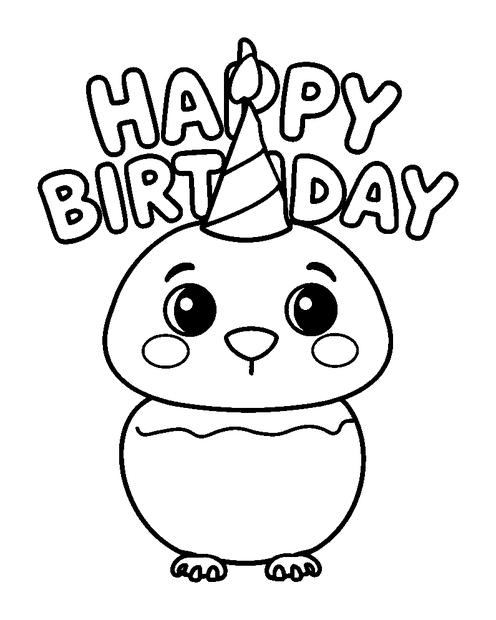 Birthday Banner colouring page — free printable for kids
