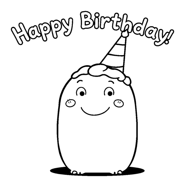 Birthday Banner colouring page — free printable for toddlers