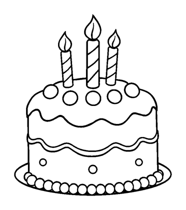 Birthday Cake Colouring Page (Kids, Bold & Easy)