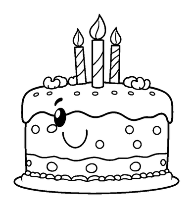 Birthday Cake Colouring Page (Kids, Standard)