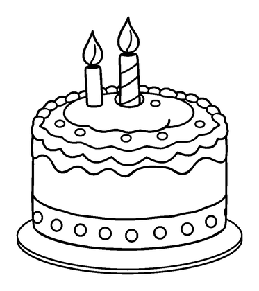 Birthday Cake Colouring Page (Kids, Standard)