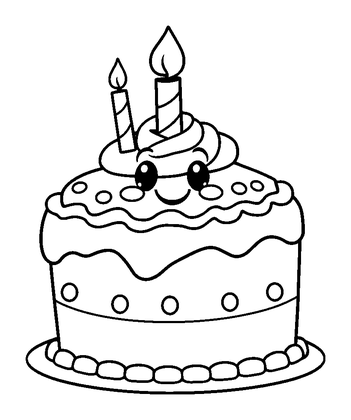 Birthday Cake Colouring Page (Toddler, Standard)