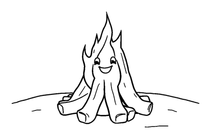 Bonfire Night Display Colouring Page (Toddler, Bold & Easy)