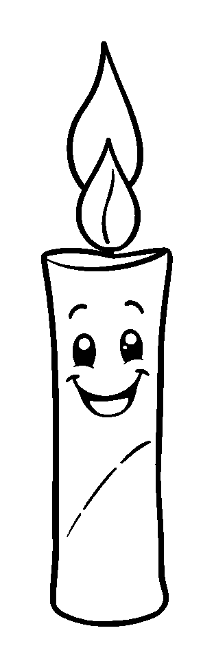 Candle colouring page — free printable for kids