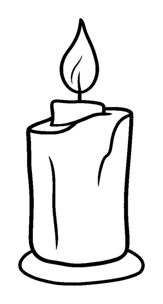 Candle colouring page — free printable for kids