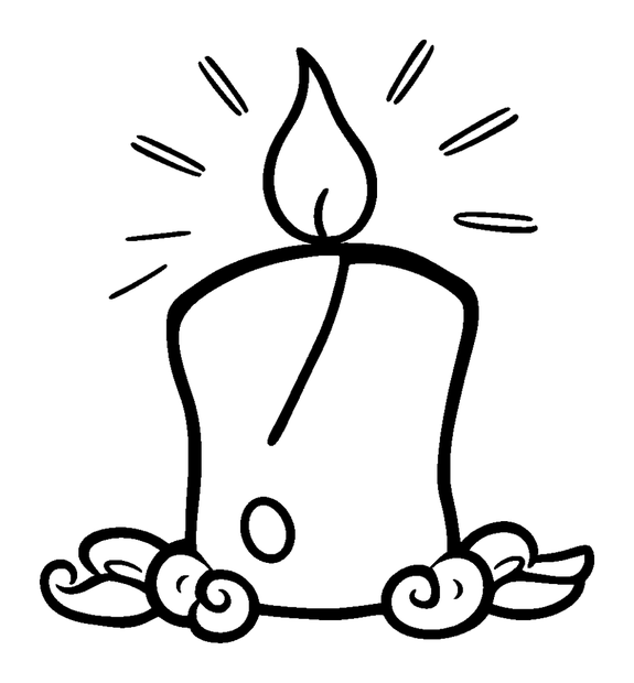 Candle colouring page — free printable for toddlers