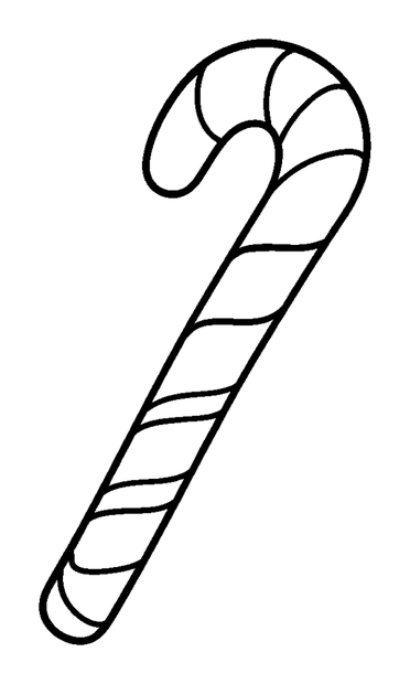 Candy Cane colouring page — free printable for kids